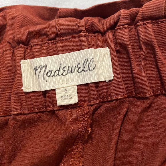 Madewell Paperbag Tapered Pants Rust Orange Size 6 - Picture 4 of 8